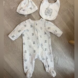 NWOT Little Me Teddy Sleeper Set